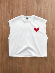 TOKVUE Men's Heart & Letter Print Tank Top - White - View 2