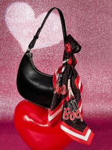 Betty Boop x SHEIN 时尚女士黑色光滑柔软方巾，适合作为礼物、户外旅行摄影搭配服饰，也是送礼佳品，适用于派对、节日、情人节等场合。 - 彩色 - 查看 5