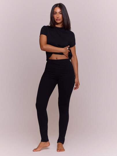 MUSERA ESSENTIALS Cotton Blended Fitted Leggings Spring Summer Holiday Everyday Cute Daily Basics Simple Essential
