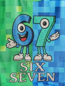 Tween Boys Pajamas 2pcs Set, Colorful Video Game Print Short Sleeve Top And Tight Pants, Sleepwear - Multicolor - View 8