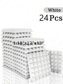 SHEIN 金字塔吸音泡沫 6-48 块 12 英寸 X 12 英寸 X 3 英寸 / 12 英寸 X 12 英寸 X 2 英寸 / 12 英寸 X 12 英寸 X 1.18 英寸 吸音板 8 色高密度声学处理泡沫 工作室隔音海绵垫 家居装修 - 彩色 - 查看 87