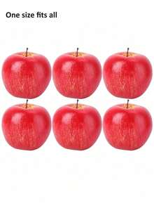 1/6pcs Fake Fruit Artificial Apples, Decorative Fruit Lifelike Faux Apples Realistic Fruits Apple Decorations For Kitchen, Realistic Fake Fruits Party Props Home Decor - Red - View 11
