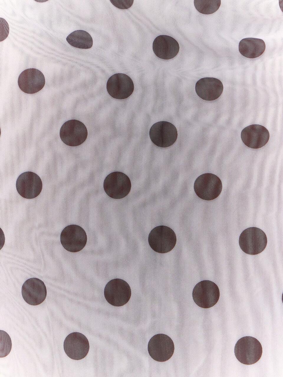 Curve Black And White Polka Dot Mesh Mid Rise Midi Skirt