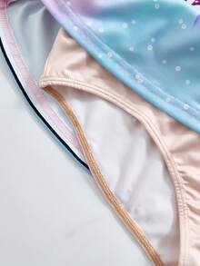 SHEIN 少女碎花圆领无袖夏季连衣裙运动装 - 紫色 - 查看 8