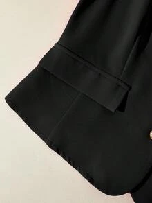 GlowEve CURVE Hemd in Große Größen mit Designsinn, vielseitig einsetzbar für den Arbeitsweg, schlankende Taille, hochwertige elegante Mode mit rundem Kragen, intellektuell - Schwarz - Übersicht 6