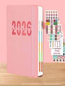 SHEIN 2026 New Calendar Log Self Discipline Check In Time Management One Page One Day 365 Days Plan Book Comes With 5 Plan Stickers A5 Plan Notebook Learning Start Gift Suitable For Work And Study, School Supplies,Back To School - A5 - View 20