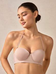 Veilyse Áo ngực nữ màu hồng, nửa cúp, chất liệu mịn, thoải mái, có gọng nâng ngực và thiết kế đẹp mắt. - Hồng - Xem 5