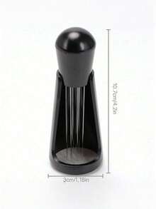 1pc Coffee Stirring Tamper Distributor WDT Tool Espresso Needle Stirrer Stirring Tool With Stand 304 Stainless Steel 12 Needles 0.4mm Coffee Tamper Distribution Tool - Black - View 2