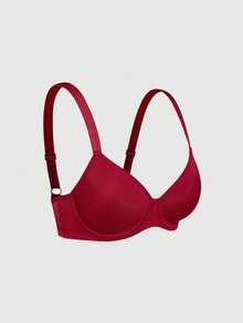 SHEIN 3pcs Comfortable Bras & Wireless Bras (Red + Beige + Reddish Brown) - Multicolor - View 11