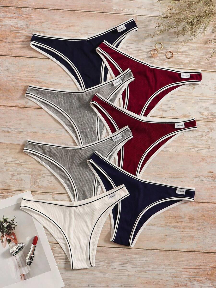 SHEIN 7pcs/Pack Seamless Cheeky Panties - Multicolor - View 1