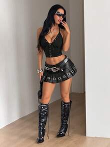 SHEIN ICON Áo tank top nữ - màu đen - Xem 6