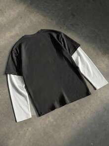 SWAVVY Men's Printed Long Sleeve T-Shirt - Grey - View 2