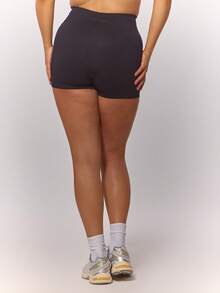 MUSERA Plus Size High Waist Fitted Seamless Sport Shorts Spring Summer Vacation Holiday Casual Everyday Workout Active - Black - View 5