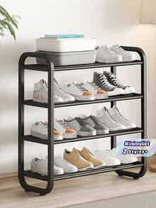 1PC Multi-Layer Metal Shoe Rack, Shoe Storage Organizer, Suitable For Entryway, Bedroom, Door Side Small Storage - Multicolor - View 1