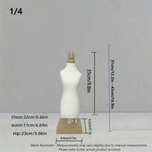 1PC Mini Sewing Human Form Mannequin With Square Base, Clothing Display Teaching Props - Beige - View 7