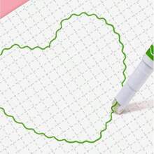Penna a doppia linea con curva ondulata, pennarello ad asciugatura rapida, penna per bullet journal, cancelleria colorata per studenti, penna fluorescente, forniture scolastiche in stile saudita - multicolore - Visualizzare 10