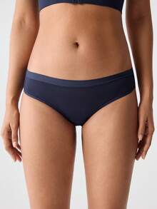 2pcs Women's Underwear Set, Soft Cotton Retro College Style Panties, Seamless Mid-Rise Briefs, Sports Shorts - Multicolor - View 3