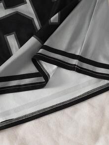 Fantacosmos Bộ đồ 2 mảnh gồm áo thun ngắn tay và quần short in họa tiết phối màu dành cho bé trai, trang phục thường ngày năng động và thể thao cho mùa xuân/hè, phù hợp cho mặc hàng ngày, thể thao và phong cách đường phố. - Xám - Xem 7