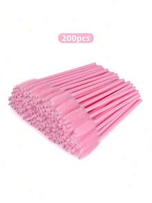1/10/50/100/200/250/500Pcs Disposable Pink Eyelash Brushes Mascara Wands Lash Eyebrow Spoolies Mini Makeup Applicators - Pink - View 13