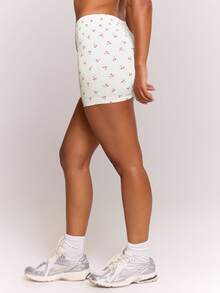 Musera Sport 樱桃印花无缝高腰塑形运动健身健身房可爱普拉提日常 - 白色 - 查看 6