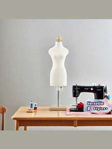 1PC Mini Sewing Human Form Mannequin With Square Base, Clothing Display Teaching Props - Beige - View 1