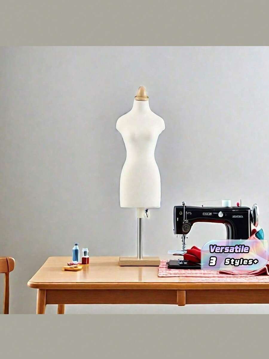 1PC Mini Sewing Human Form Mannequin With Square Base, Clothing Display Teaching Props - Beige - View 1