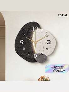 1 PIEZA Reloj de pared decorativo abstracto y creativo, movimiento de cuarzo súper silencioso, sin tic-tac, adecuado para decorar relojes en salas de estar, dormitorios, oficinas, restaurantes y cafeterías, regalo decorativo perfecto para amigos y familiares, decoración del hogar, decoración de la habitación - 1pc - Ver 2