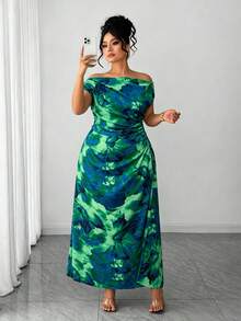 Elenzga Đầm nữ cỡ lớn mùa hè mới, màu trắng nền chấm bi đen, cổ xéo, kiểu dáng vintage thanh lịch, xếp ly ôm sát, điểm xuyết những chấm bi tròn lớn thời trang. Thích hợp cho mặc hàng ngày, đi làm, văn phòng, hẹn hò, dự tiệc, các dịp xã giao nhẹ nhàng, kỳ nghỉ. - Nhiều màu - Xem 3