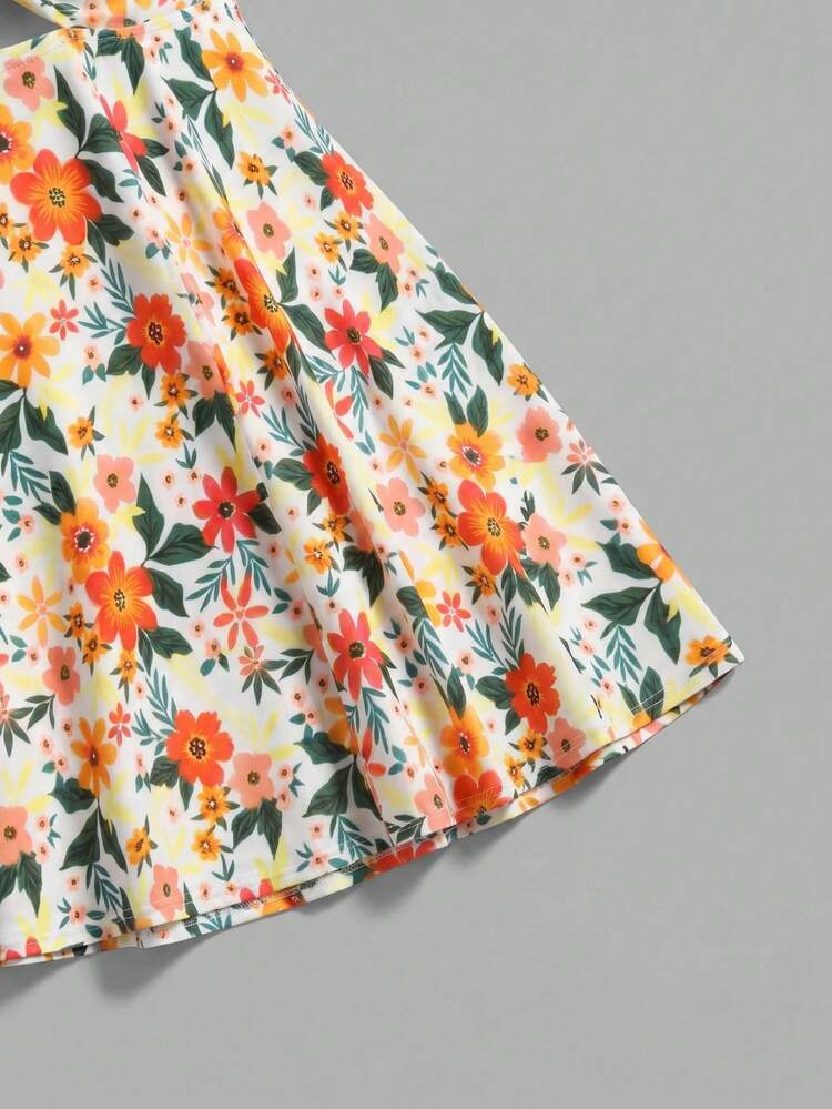 Sweetra CURVE Bộ đồ bơi tankini cạp cao, 2 mảnh, họa tiết kẻ sọc ngẫu nhiên, kín đáo, giúp thon gọn vóc dáng dành cho nữ cỡ lớn. - trắng - Xem 6