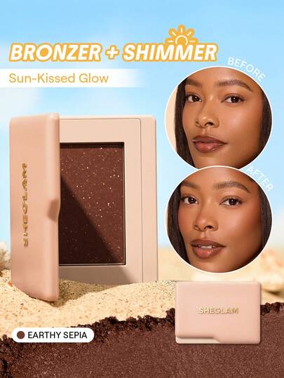SHEGLAM Dream Touch Bronzer-17 Earthy Sepia Brand Beauty Makeup Face Paint Cosmetic For Women Girls Perfect For Spring Summer Ideal For Y2K Fancy Fashion Suitable For Birthday Mother'S Day Gift Rave Party Ready Best Color