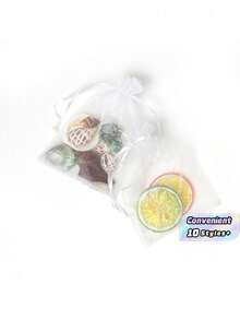 SHEIN 10 piezas Bolsas de regalo transparente, de varios tamaños, aptas para Halloween, boda, fiesta, viaje, cumpleaños, aniversario, bolsa de organza con cordón para empaquetar regalos, adecuada para joyas, dulces, artículos de papelería y otros artículos pequeños. También apta para decoración, envasado de frutas y almacenamiento a prueba de insectos. Adecuada para fiestas y ocasiones de comida. Para dar regalos en días festivos - Blanco - Ver 1