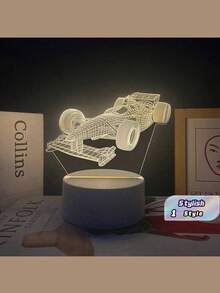 Đèn ngủ 3D Vision ánh sáng ấm áp này có thiết kế xe đua tinh tế với các chi tiết chân thực và hiệu ứng 3D tạo nên bầu không khí ấm cúng và vui nhộn trong phòng vào ban đêm. - trắng - Xem 1