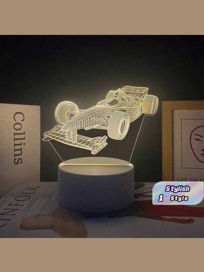 Đèn ngủ 3D Vision ánh sáng ấm áp này có thiết kế xe đua tinh tế với các chi tiết chân thực và hiệu ứng 3D tạo nên bầu không khí ấm cúng và vui nhộn trong phòng vào ban đêm.