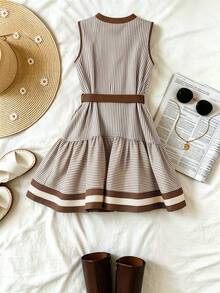SHEIN Franclia Váy ngắn nữ - Cà phê nâu - Xem 2