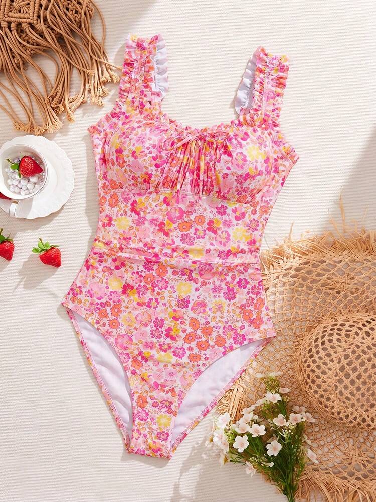 Swim Mod 2026年新作 レトロかわいい さわやかチェリー柄 ワンピース