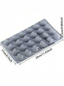 1pc Silicone Raspberry Charlotte Cake Mold, 24-Cavity Non-Stick Baking Mold For Making Raspberry Tarts, Mousse Cakes, Jelly Rolls, Baking Accessories - Grey - View 2