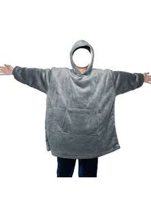 1 pieza Manta con capucha para mujer y hombre, manta con capucha oversize, sudadera con capucha y manta gruesa y cálida, manta de felpa cómoda y cálida con mangas y bolsillo grande, manta con capucha cómoda para usar en interiores y exteriores, gran regalo para amigos y familiares en Navidad - Multicolor - Ver 10