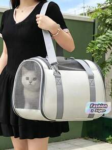1pc Foldable Breathable Pet Carrier Backpack, Portable Sling Bag For Small Dogs & Cats, Suitable For Outdoor Use - Multicolor - View 2