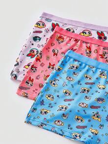 Chillnights THE POWERPUFF GIRLS X SHEIN 女士卡通印花休闲日常三角裤 - 彩色 - 查看 1