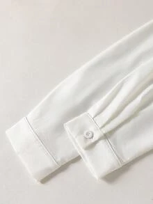 SHEIN 三件套青少年男士绅士套装 - 白色长袖衬衫 + 卡其色修身马甲 + 卡其色西裤，优雅正式的生日、婚礼、婚礼宾客、花童、戒指童装 - 卡其色 - 查看 6