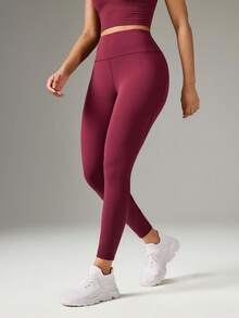 OutZeal Gym Wear Women Sports Leggings Workout Yoga Pilates Tummy Control Mesh Panel Active Bottom - Burgundy - View 7