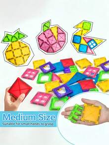 MINKOJA Magnetic Blocks, 40/64/100PCS Building Blocks, Magnets Building Set, STEM Construction Stacking Blocks & Montessori Learning Toy Gift For Kids Boys And Girls Preschool Kindergarden Toy, Mix Colors(Suitable For Ages 3+) - Multicolor - View 9