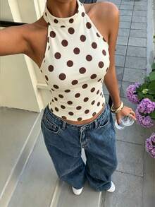 Muchica Áo croptop nữ kiểu dáng thường ngày, hở lưng, ôm sát, thích hợp cho mùa hè. - Nhiều màu - Xem 4