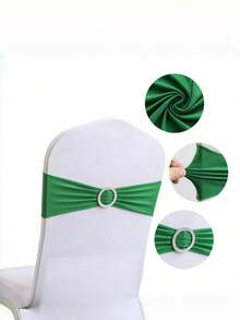 10 Pieces Set Of Spandex Chair Waistband, Bowknot Waistband, Premium Elastic Chair Cover With Buckle Slider, Elastic Chair Strap Suitable For Wedding And Event Decoration, Banquet Decoration, Chair Bow Chair Decoration, Decorative Chair Cover, Chair Back Cover - Multicolor - View 11
