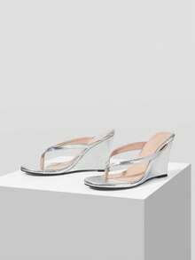Mnmlis Women's Fashionable And Comfortable Versatile Platform Wedge Sandals Summer Shoes - Silver - View 6