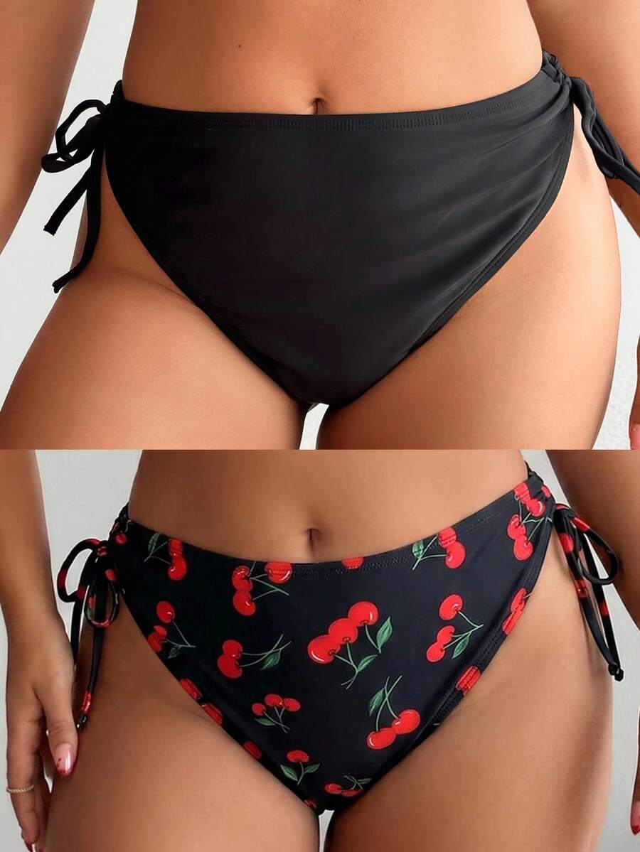 Swim SXY 2件装加大码女士性感露背比基尼泳裤 - 彩色 - 查看 1