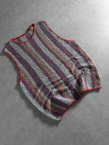 ROMWE MEN Street Life Áo thun nam kẻ sọc dáng casual, thích hợp cho kỳ nghỉ hè ở bãi biển. - Nhiều màu - Xem 1