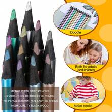 24 Metallic HB Coloring Pencils - Dust-Free, Versatile 1.0-1.9mm Lead For Art, Graffiti, And DIY Crafting - multicolor - View 4