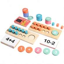 Montessori Math Manipulatives Wooden Learning Number And Counting Games Ten Frame Set For Elementary Classroom & Kindergarten - Multicolor - View 6