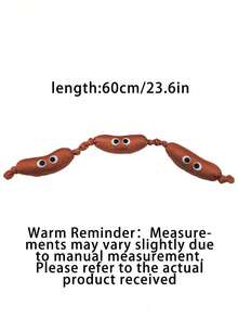 1PC Pet Sausage Squeaky Toy, Dog Chew Toy For Teething & Interactive Play, Simulated Toy For Cats Scratching & Biting Entertainment - Burnt Orange - View 11